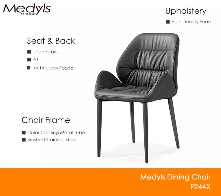PU Leather Upholstered Dining Room Furniture With Armrset Restaurant Dining Chair
