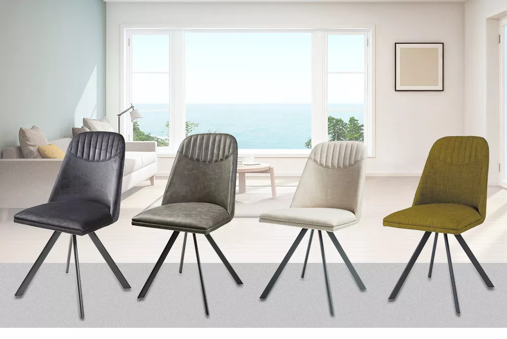 Modern New Design Armchair For Restaurant Blue Fabric&Sandy Black Powder Coating Factory Outlet Hot Sales