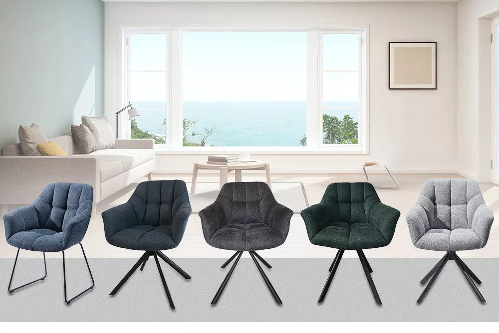 Fabric Dining Chair with Metal Luxury Legs for Home Upholstered Soft Back Velvet Dining Room Furniture High Quality Modern