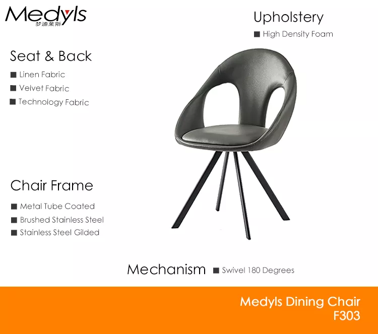 Frame Upholstered with PU Dining Chair for Dining Furniture Chairs American Fire Retardant Mail Packing Metal Home Furniture