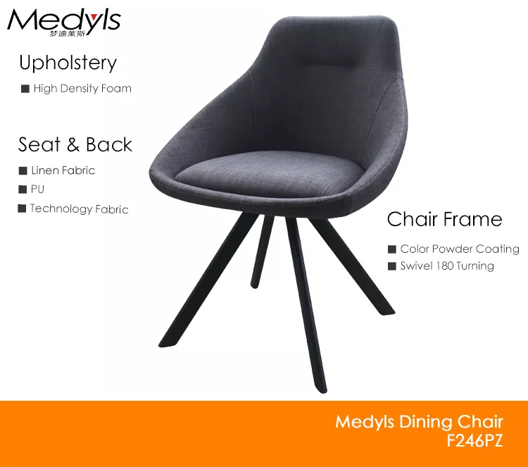 Velvet Seat&180 Swivel Dining Room Furniture Hotel Restaurant Dining Chair New Design Hot Sale Black Home Furniture High Quality