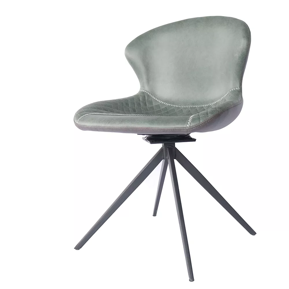 Medyls - Swivel chair For Restaurant Green Fabric&Sandy Black Powder Coating Factory Outlet Chair