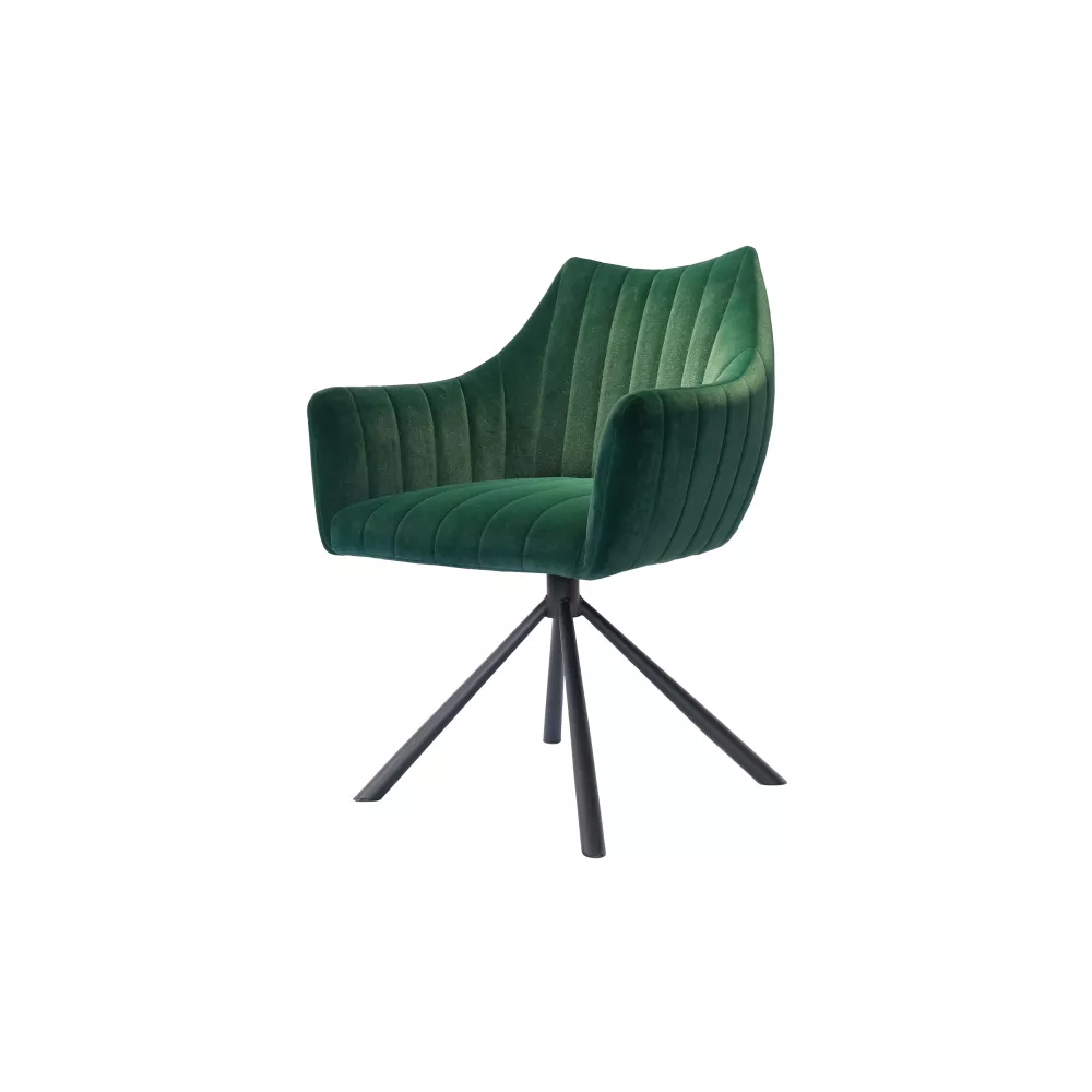 Best Medyls -  Light Luxury Velvet PU Fabric Cushion Layer&Sandy Black Powder For Ballroom Lounge Swivel Chair