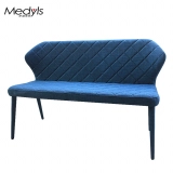 Unique Design Hot Sale Dining Bench Blue Linen FabricMetal Frame For Bedroom Living room Lobby Bench DINING BENCH-Medyls