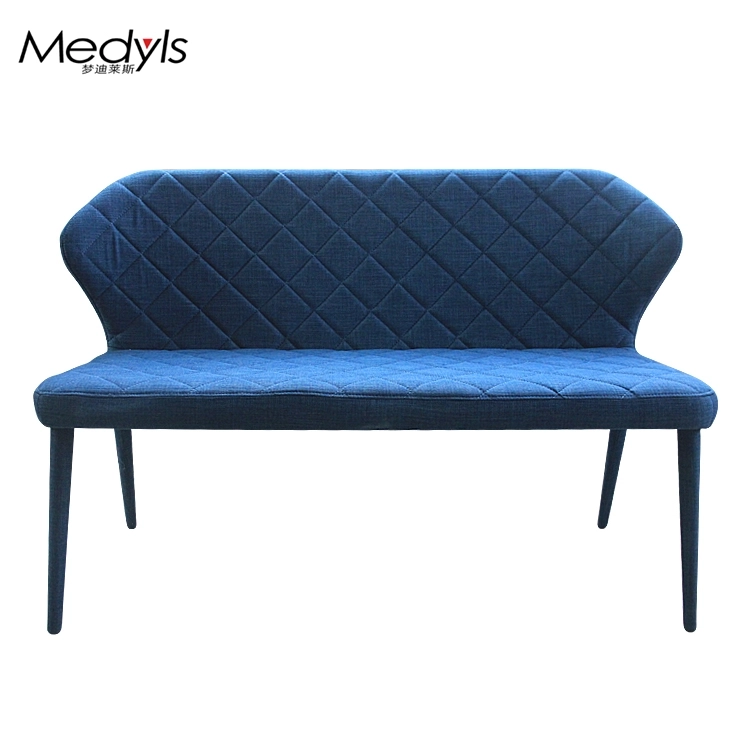 Unique Design Hot Sale Dining Bench Blue Linen FabricMetal Frame For Bedroom Living room Lobby Bench DINING BENCH-Medyls (2)
