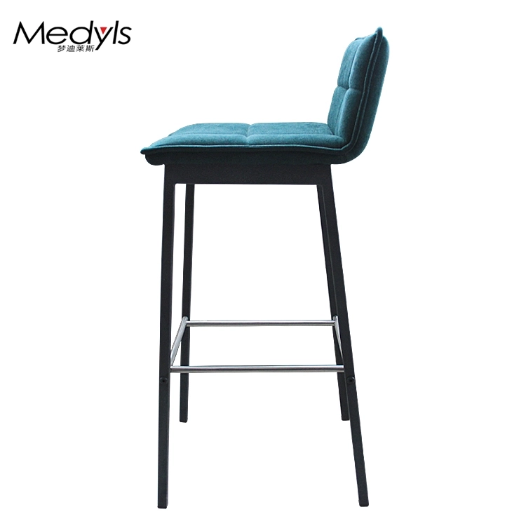 Medyls - Modern High Quality PU Velvet Fabric&Metal Frame Upholstered Bar Furniture OEM/ODM BARSTOOL (2)